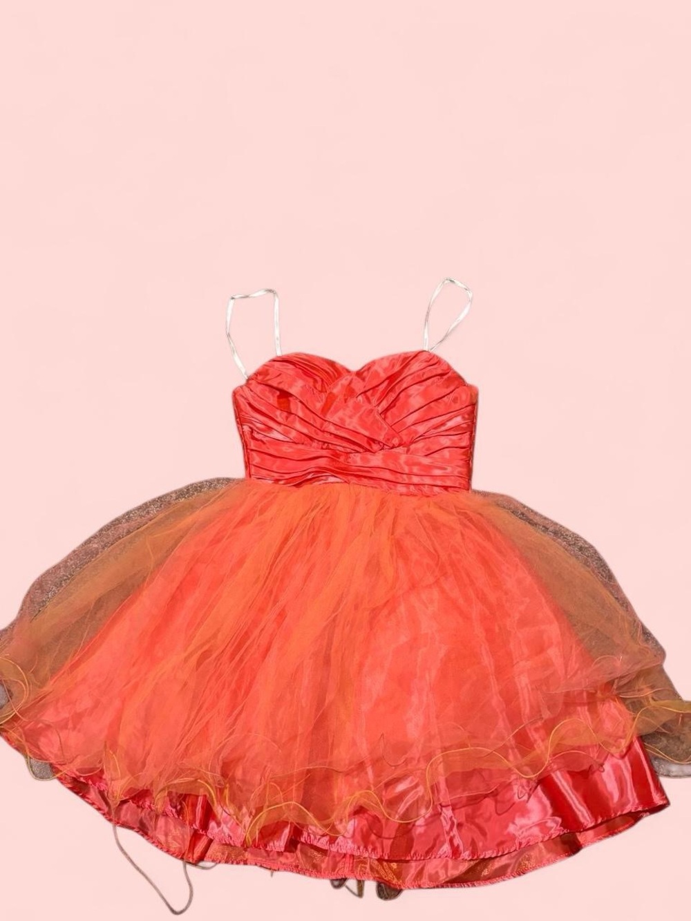 Strapless Sweetheart Mini Dress in Vibrant Coral-Orange